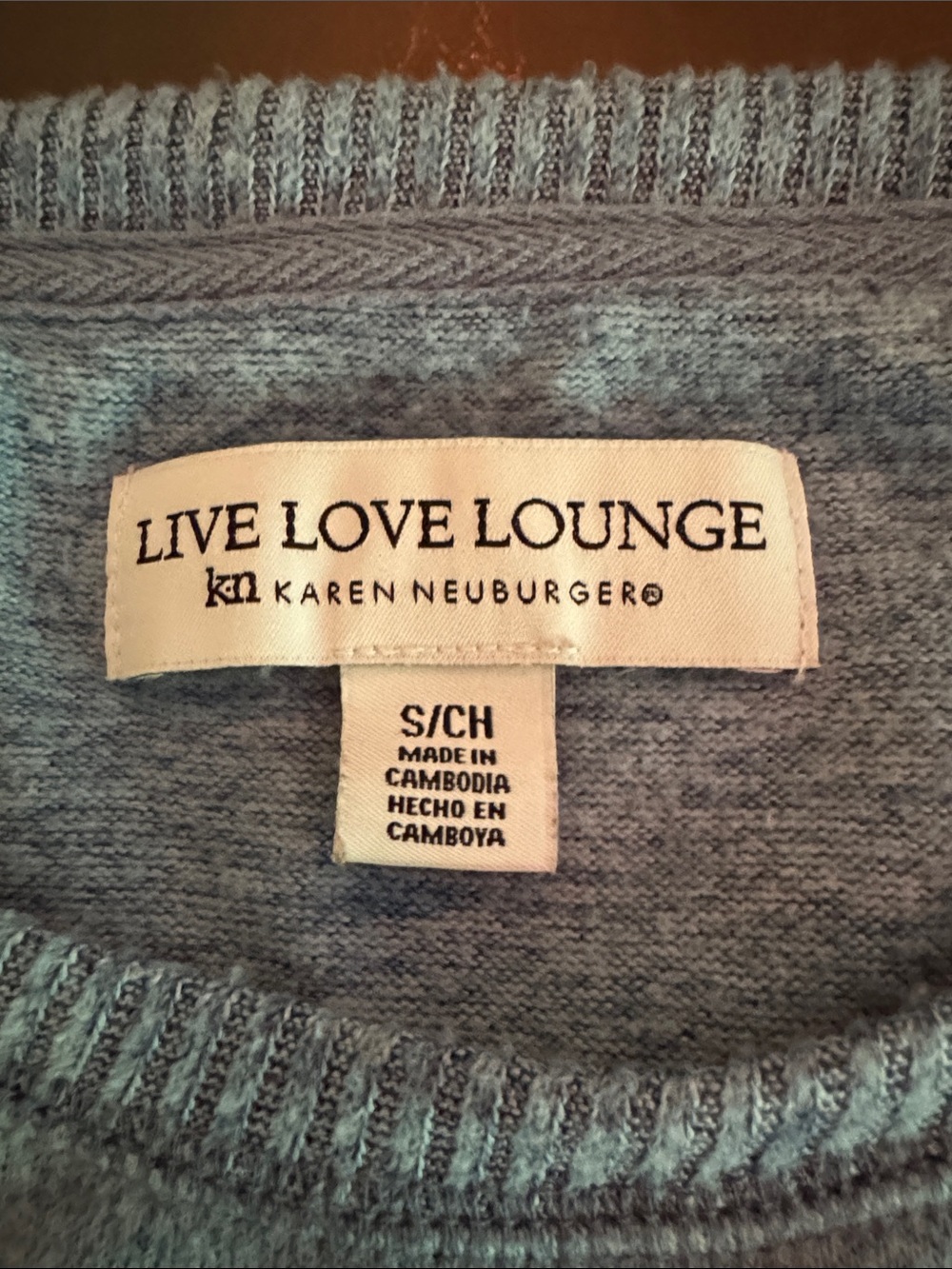 Karen Neuburger Heathered Blue Pullover Sweatshirt - Picture 2 of 4